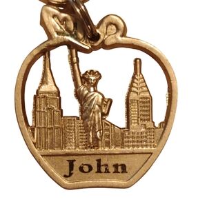 silver Heart Pendant new York Souvenir Keychain John